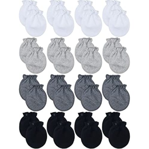 16 Pairs Newborn Baby Cotton Mittens No Scratch Gloves Unisex Newborn Mittens for baby Boys Girls 0-6 Months