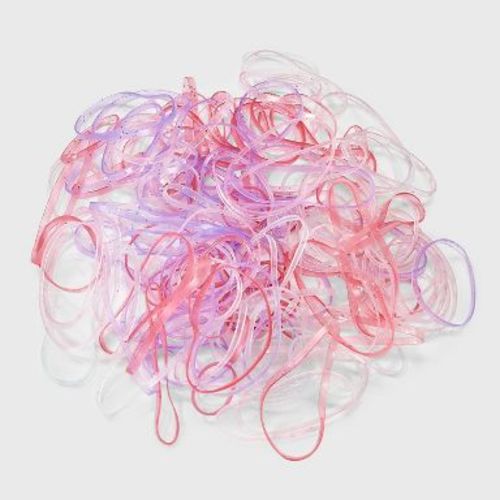 Kids' Medium Glitter Polybands - 500ct - Cat & Jack: Securing Hair, For All Hair Types, Includes Elastic