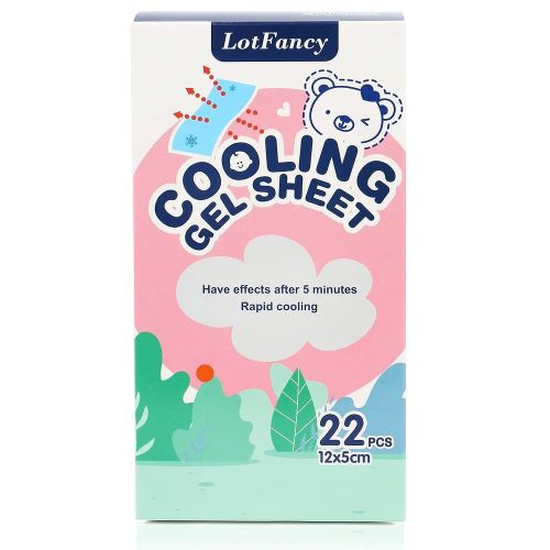LotFancy Fever Patch for Kids, 22 Sheets, Fever Reducer, Baby Cooling Pads, Gel Cool Patch for Fever, Headache Relief, FSA HSA Eligible, 4.7 x2 Inch