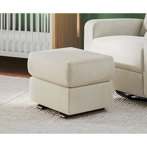 Nurture& Gliding Ottoman - Premium Ottoman Footrest for Nursery or Living Room, Features Premium, Stain-Resistant Performance Fabric in a Sleek, Smooth Glide Design. (Ivory)
