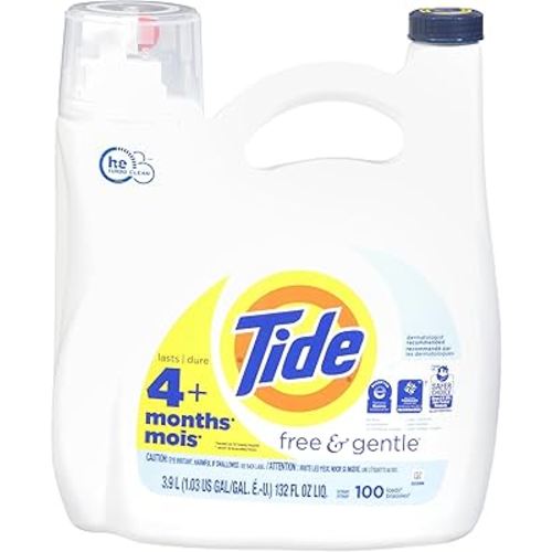 Tide Free And Gentle Laundry Detergent, 100 Loads, 132 FL OZ