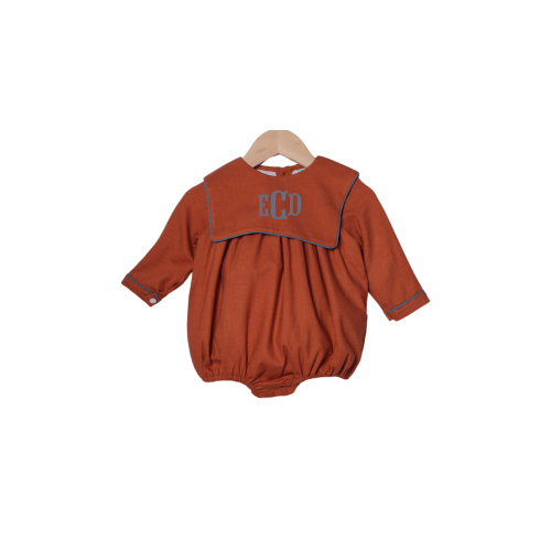 Rust Linen Long Sleeve Bib Bubble