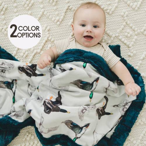 Duck Hunting Baby Blanket Mallard Duck Nursery Crib Bedding Baby Name Gift Baby Shower Custom Swaddle Outdoor Theme Decor Boys Room Idea