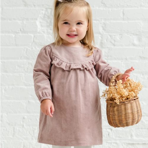 Dafina Corduroy Ruffle Dress