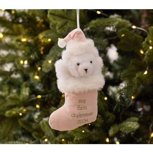 Baby's First Polar Bear in Stocking Ornament