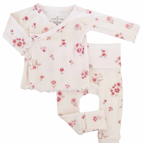 2pc Pointelle Top & Bottom | Precious Posies | 0-3 Months