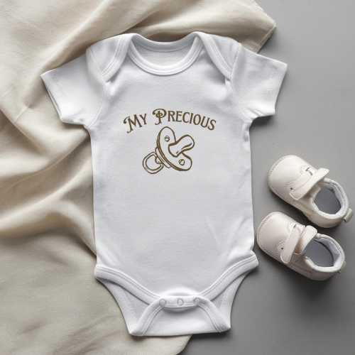 My Precious Onesie, Funny Lord of the Rings Bodysuit, Geeky Pacifier Baby Clothes, Nerdy Fantasy Book Shower Gift, Cute Rings