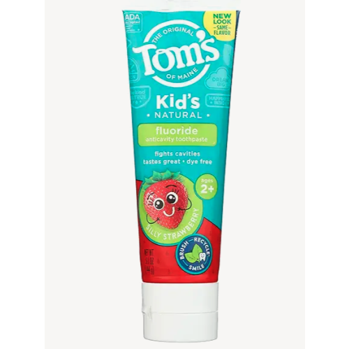 Tom's of Maine Natural Kid's Fluoride Toothpaste, Silly Strawberry, 5.1 oz.