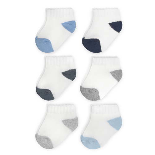 Carter's Child of Mine Baby Boys' Low-Cut Terry Socks, 6 Pack