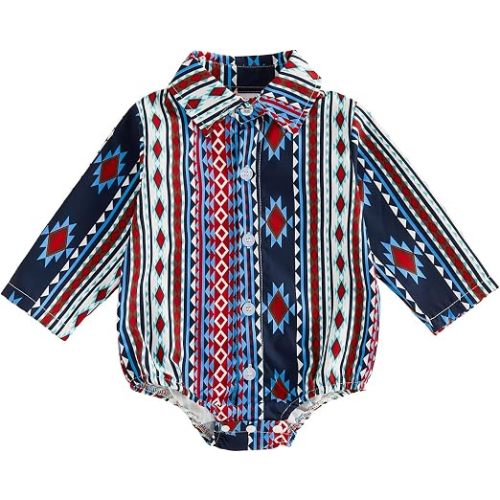 BULINGNA Baby Boy Cowboy Shirt Romper One-Piece Jumpsuit Western Clothes