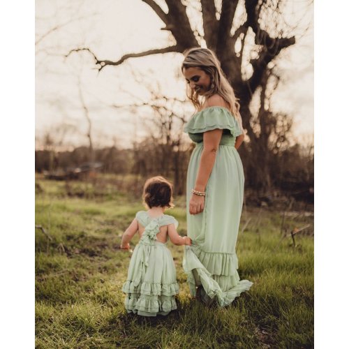 Nellie Ruffle Maxi Dress - Sage - Bailey's Blossoms