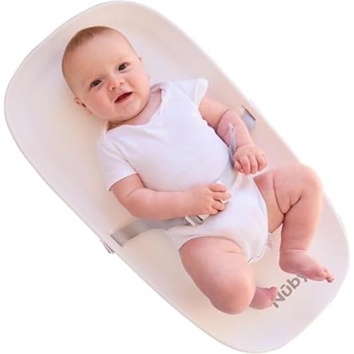 Nuby Diaper Changing Pad with Safety Harness for Infants - Non-Slip Base, Contoured Sides, Soft Foam, and Waterproof Surface