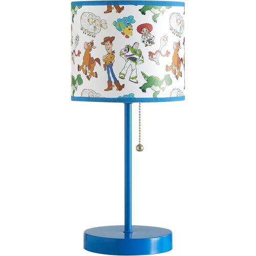 Idea Nuova Toy Story Printed Shade Stick Table Kids Lamp with Pull Chain, Themed Printed Decorative Shade