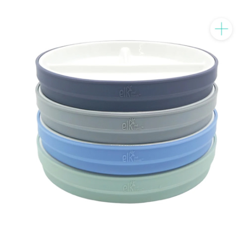 6.7"/16cm Porcelain White Divided Plates with Silicone Sleeves