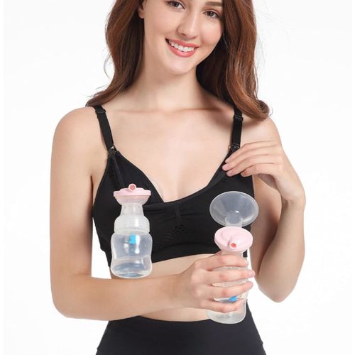 Hands Pump Bra, Professional Breathable Nylon Breast Pump Bra for Pregnancy (L