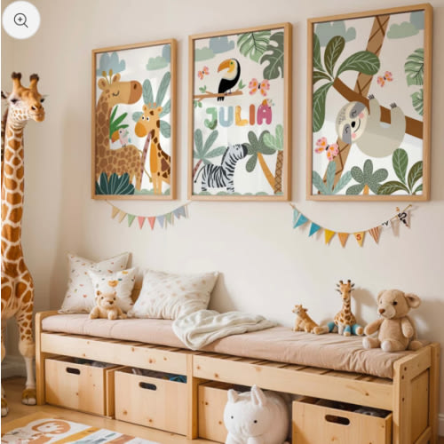 Custom Name Jungle Theme Poster