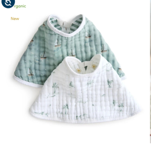 aden + anais Organic Cotton Muslin Oversized Burpy Bib in Sailing Seas