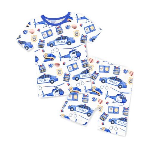 babee Reshinee Bamboo Viscose Toddler Boys Pajamas Set, Short Sleeve Kids | Boys & Girls 2-Piece Snug Fit PJs, 12M-8Y, Cool Summer Sleepwear, Breathable, Stretchy, Tagless, Buttery Soft, Cozy Jammies