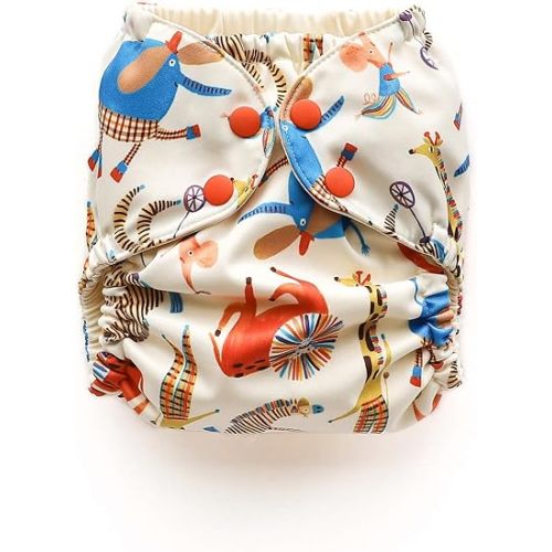 Esembly Cloth Diaper Cover, Circus, Size 1 (7-17lbs)
