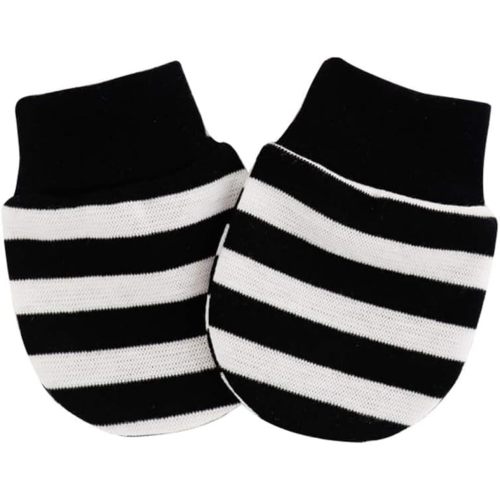 Jowxsx 1 Pair Baby Anti Scratching Soft Cotton Gloves Newborn Infant Handguard Mittens Black and White Stripes Gloves and Mittens Accessories, Girls' Gloves and Mittens