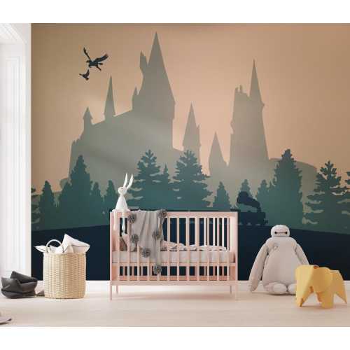 Wizards Castle Wall Mural: Magical Nursery Decor, Peel & Stick Wallpaper