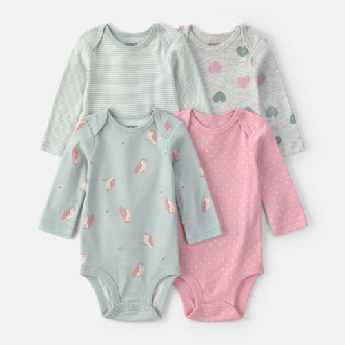Baby Girl 4-Pack Owl Long-Sleeve Multipack Bodysuits | Carter’s Oshkosh Canada