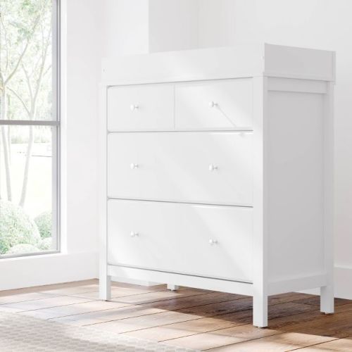 Storkcraft Horizon 3-Drawer Dresser with Changing Topper - White
