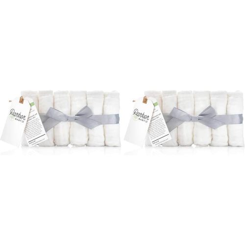Parker Baby Co. 100% Cotton Muslin Baby Washcloths, 6-Pack White
