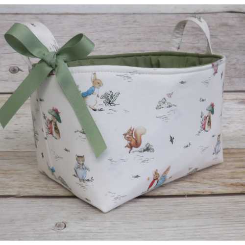 Beatrix Potter Peter Rabbit Bunny Fabric - Storage Organizer Bin Basket Nursery Baby Room Decor