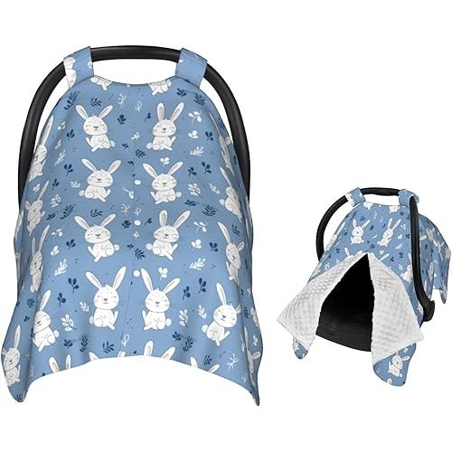 Funny Cartoon Rabbit Baby Car Seat Canopy Nursing Cover for Newborn Car Seat Breastfeeding Covers Blanket Newborn Shower Gift
