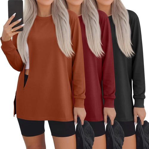 Ficerd 3 Pack Women's Nursing Tops for Breastfeeding