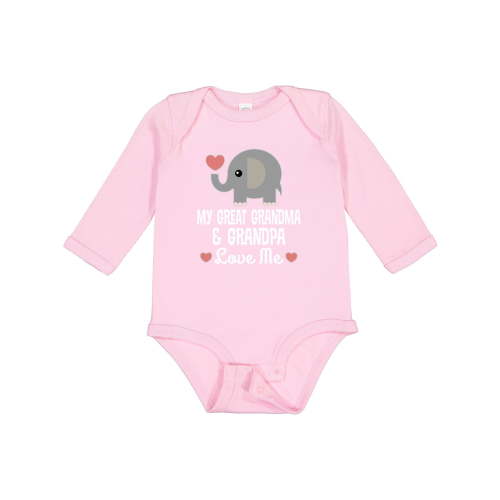 Inktastic My Great Grandma and Great Grandpa Love Me Boys or Girls Long Sleeve Baby Bodysuit