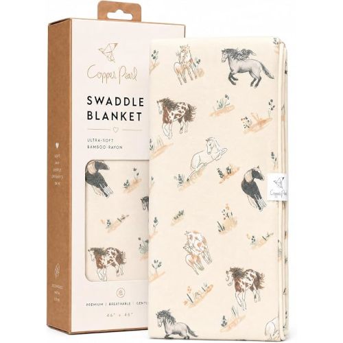 Copper Pearl Swaddle Blankets for Newborns | Soft Stretchy Receiving Blankets for Boys and Girls | Large 46 x 46 Inch Baby Blankets | Lightweight and Breathable Swaddles | Montana