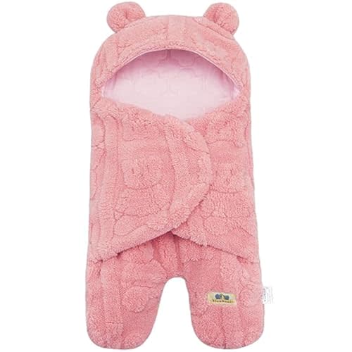 BlueSnail Comfortable Swaddling Blanket,Breathable and Soft Newborn Receiving Blanket (Pink Bear)