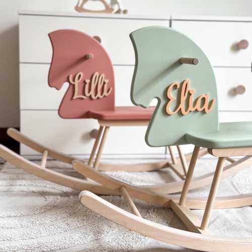 Personalised Rocking Horse Toy | Toddler Rocking Horse with a name, Rocking Horse Gift, Wooden Horse, Montessori Rocker, Gift for Kids