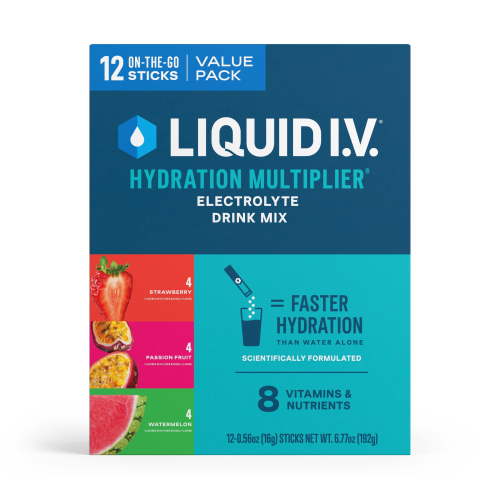 Liquid I.V.® Strawberry, Passion Fruit, and Watermelon Hydration Multiplier® Powdered Electrolyte Drink Mix, 12 Count Packets