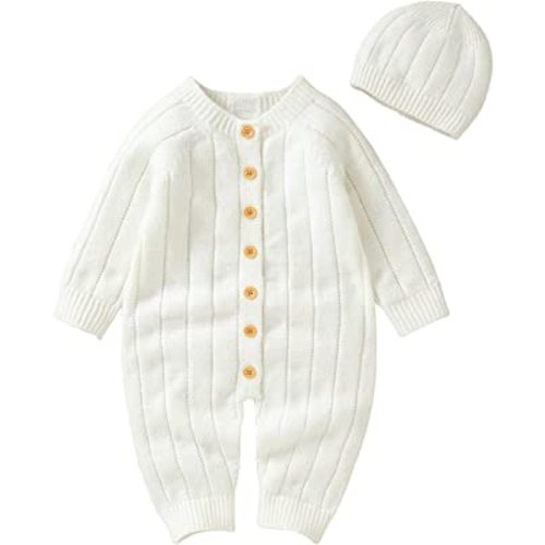 Mubineo Infant Baby Girl Boy Fall Winter Thick Knit One Piece Outfit Romper Jumpsuit Sweater Outwear