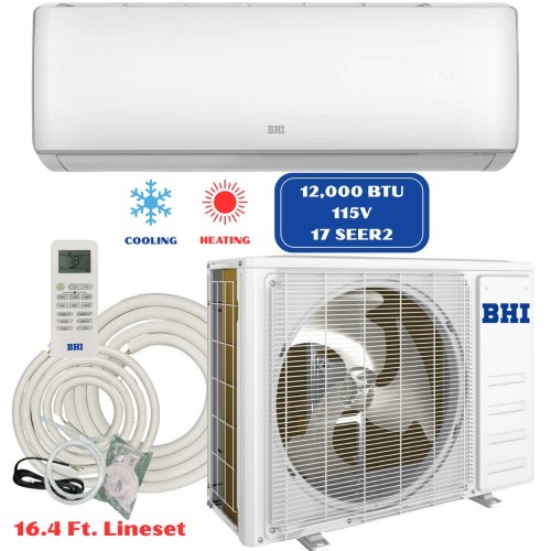 BHI 1 zone 12000-BTU Ductless Mini Split Air Conditioner Heat Pump Included with 115-Volt