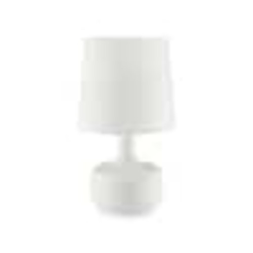 ORE International Cheru 17.25 in. Powder White Mid-Century Modern Touch On Metal Table Lamp K-819WHB