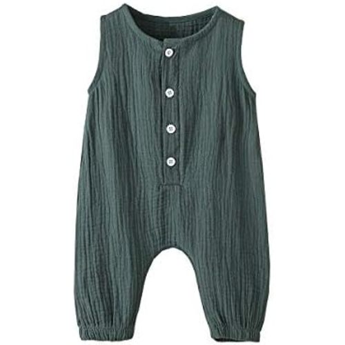 Newborn Baby Boys Girls Romper Jumpsuit Cotton Linen Sleeveless Ruffled Bodysuit Infant Spring Summer Clothes Outfits