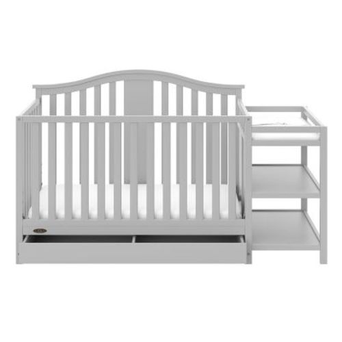 Graco Solano 4-in-1 Convertible Crib and Changer with Drawer Pebble Gray