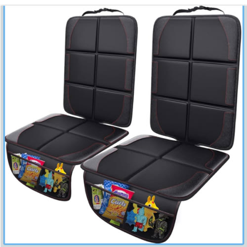 Gimars Car Seat Protector, 2 Pack, Waterproof 600D Fabric Carseat Protector Car Seat Cover for Child Car Seat with Nonslip Backing Mesh Pockets for Baby and Pet SUV Sedan Truck Leather Seats