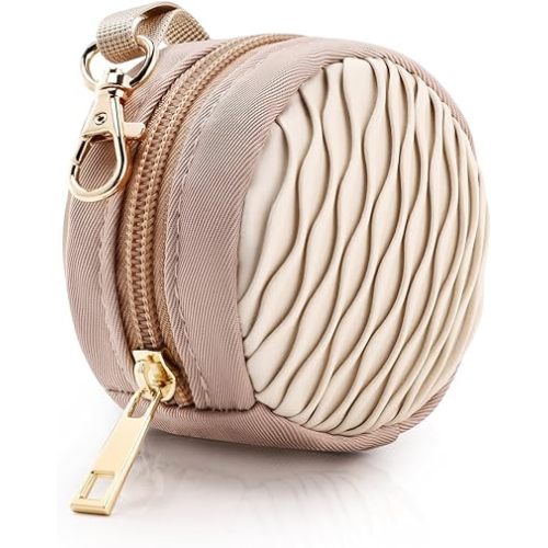 Pacifier Holder Case with Clip - Pacifier CharmPod with Clasp for Mom Bag Easily Attach to a Diaper Bag or Purse(Beige)