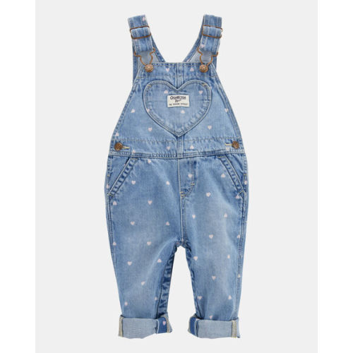 Baby Heart-Print Knit Denim Overalls - Blue - OshKosh B'gosh | Carter's