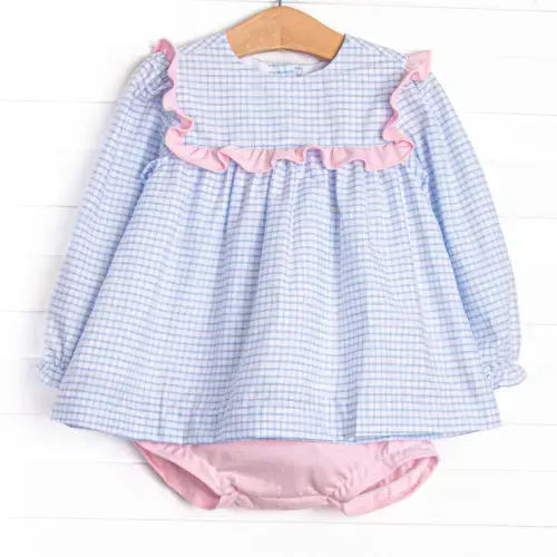 Windowpane Whimsy Diaper Set, Pink and Blue – Stitchy Fish
