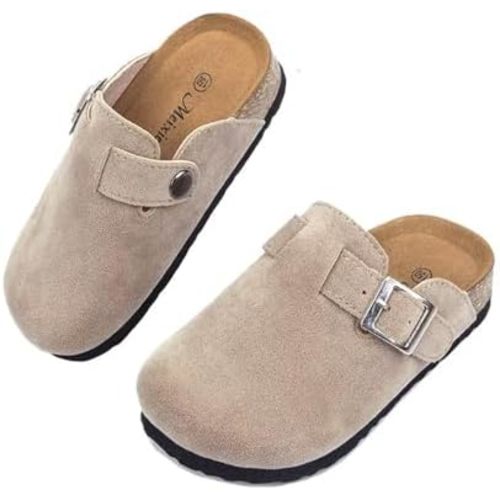Kids Clogs for Girls Boys Cute Slip-on Slippers Classic Suede Cork Footbed Sandals Potato Shoes