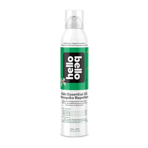 Hello Bello Mosquito Repellent Spray, with Natural Lemongrass, Cedarwood, Citronella, and Peppermint Oils, 5oz Can