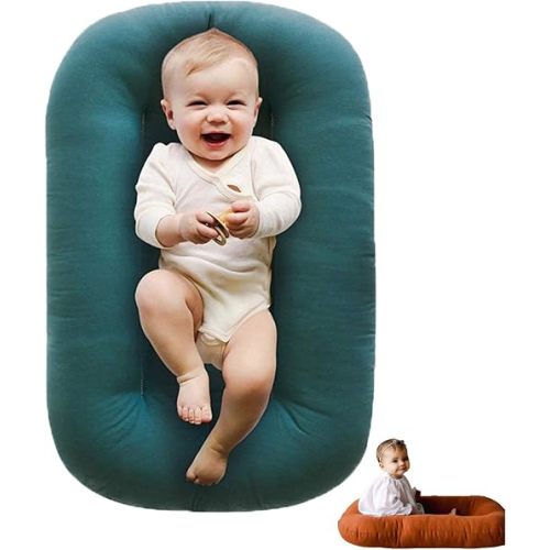 Premium Baby Lounger Pillow, 0-24 Months - Super Soft & Breathable Newborn Lounger Cover (Green)