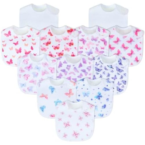 Baby Bibs Soft and Absorbent Cotton Bandana Bibs Set for Boys Girls Newborn Unisex Plain Color 3-36 Months
