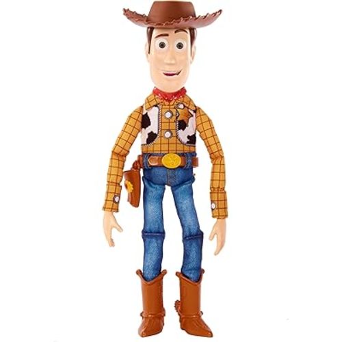 Mattel Disney Pixar Toy Story Figurine parlante Woody et accessoire, Roundup Fun 30,5 cm à collectionner avec plus de 30 sons et phrases